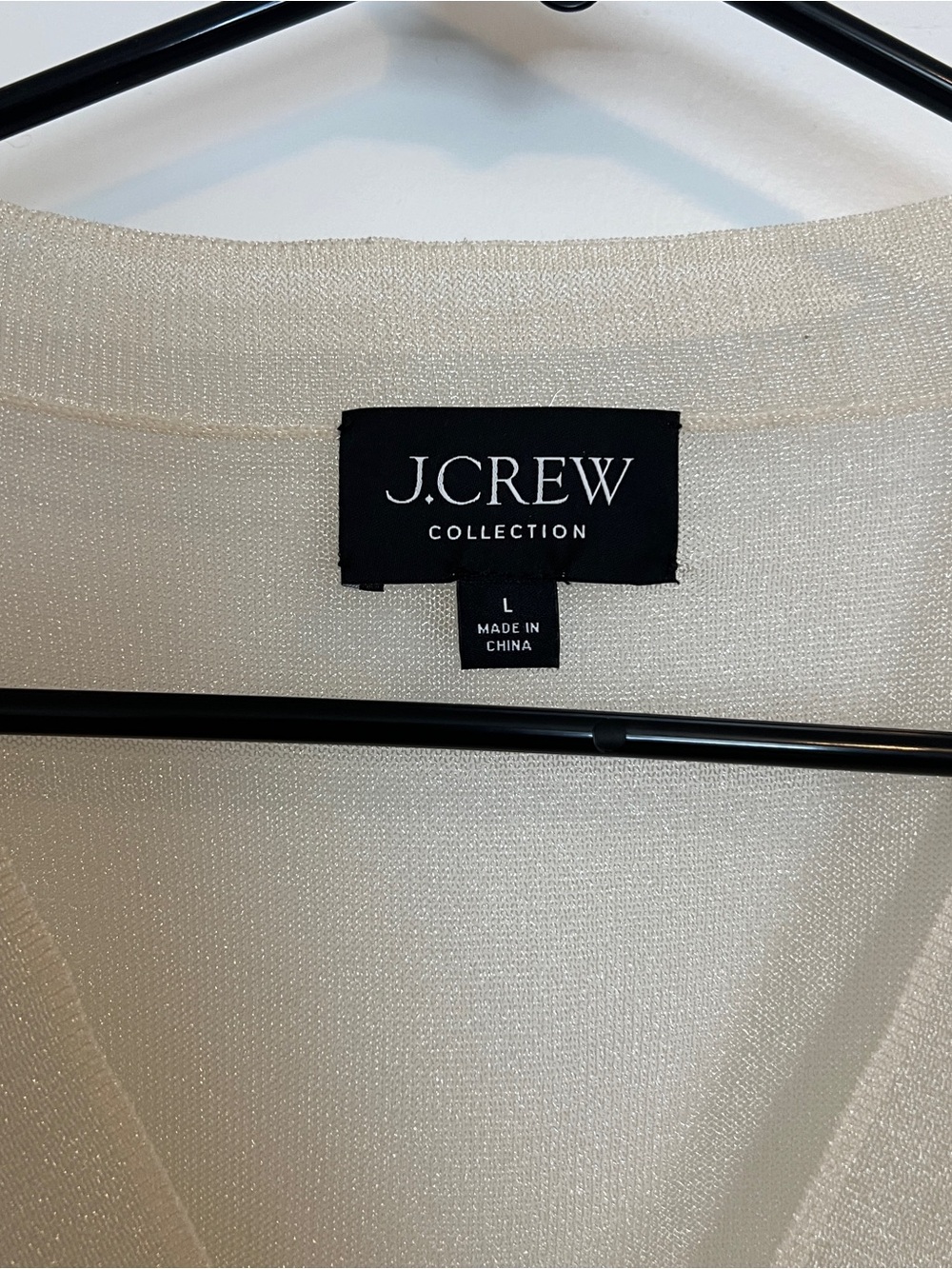 J. Crew Women's Sheer V-Neck Sweater in Cream size large - Picture 2 of 3